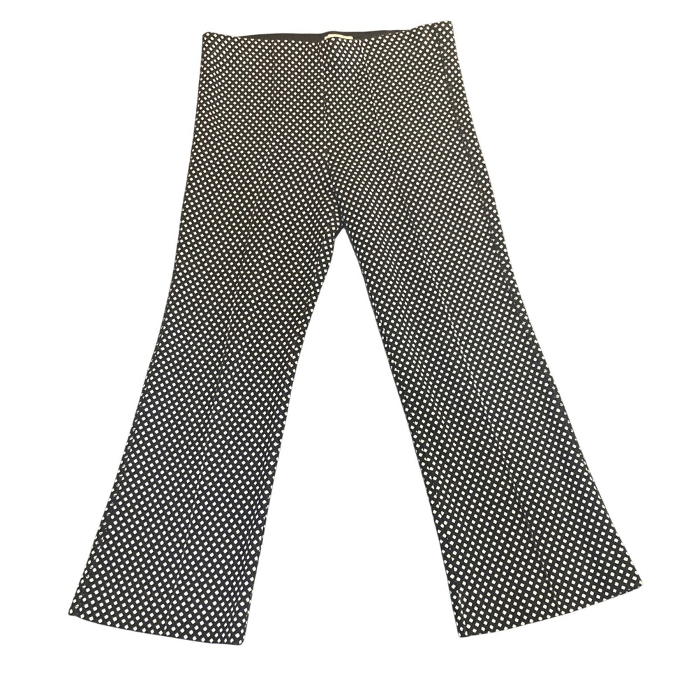 Anthropologie Essential Crop Flare High Rise Women Medium Black Geometric AOP